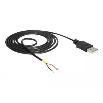 Delock Cavo USB2.0 connettore maschio Type-A > 2 x estremità cavo aperte - 1,5 m - nero (85664)