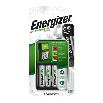 Energizer Maxi Caricabatterie CHVCM4-EU con 4 batterie NiMH AA 2000 mAh (CHVCM4-EU)