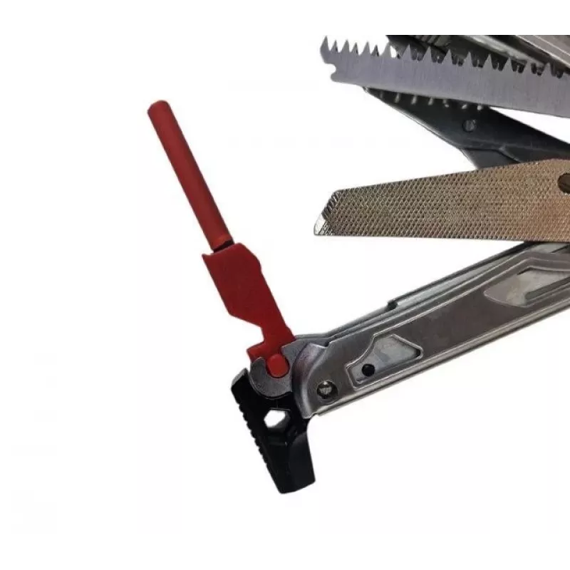 Multitool AZYMUT Giewon FS accendifuoco multitool con 19 utensili, pietra focaia, fischietto, custodia da cintura (H2038A)
