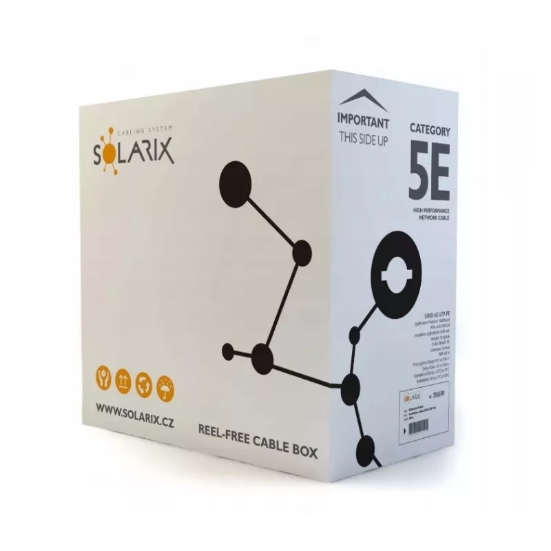 Cavo di rete Solarix SXKD-5E-UTP-PE UTP CAT5E 305m nero