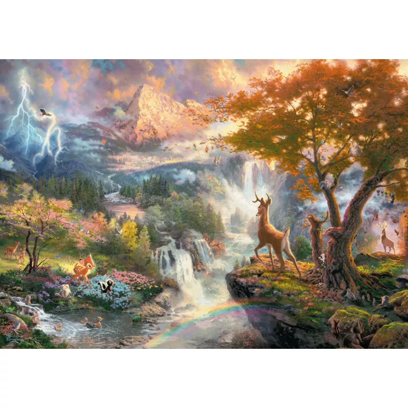 Schmidt Spiele 59486 Thomas Kinkade: Disney Bambi puzzle, 1000 pezzi, 69,3 x 49,3 cm, da 12 anni