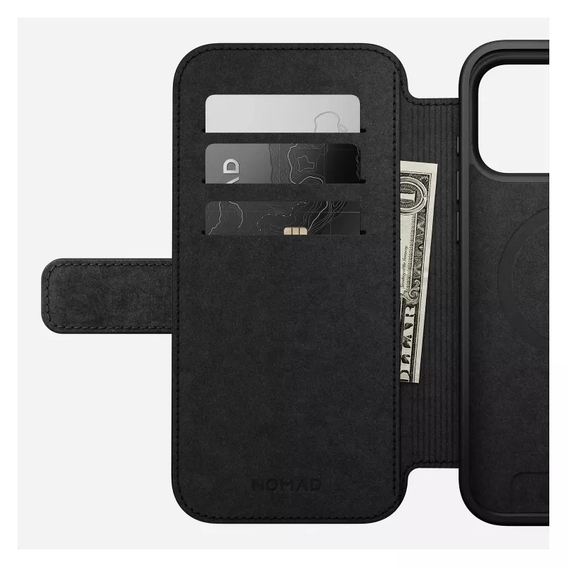 Custodia folio per cellulare Nomad Modern Leather Folio per iPhone 17 Pro Max – Tan, per schermi fino a 17,5 cm (6,9 pollici), 4 scomparti per carte