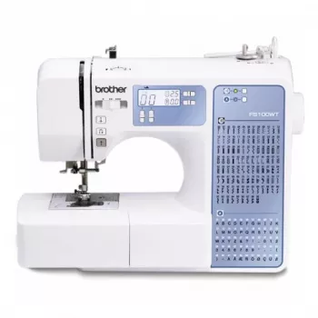 Macchina da cucire Brother FS100WT — 100 punti, 850 SPM, larghezza punto 7 mm, infilafilo automatico, LCD