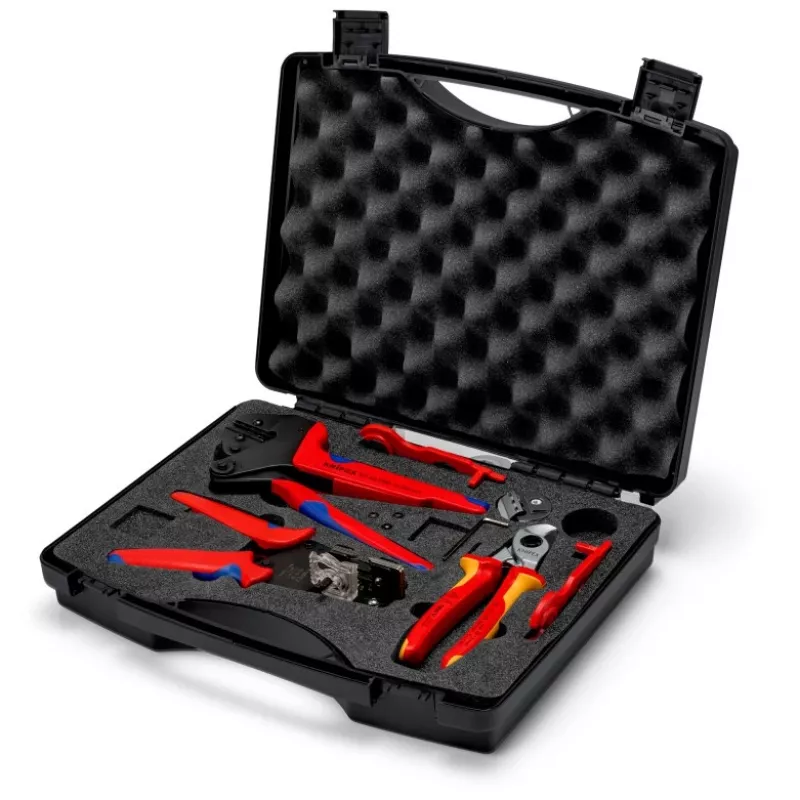 Set di pinze crimpatrici Knipex 97 91 04 V01 grigio arancione rosso 5 pezzi