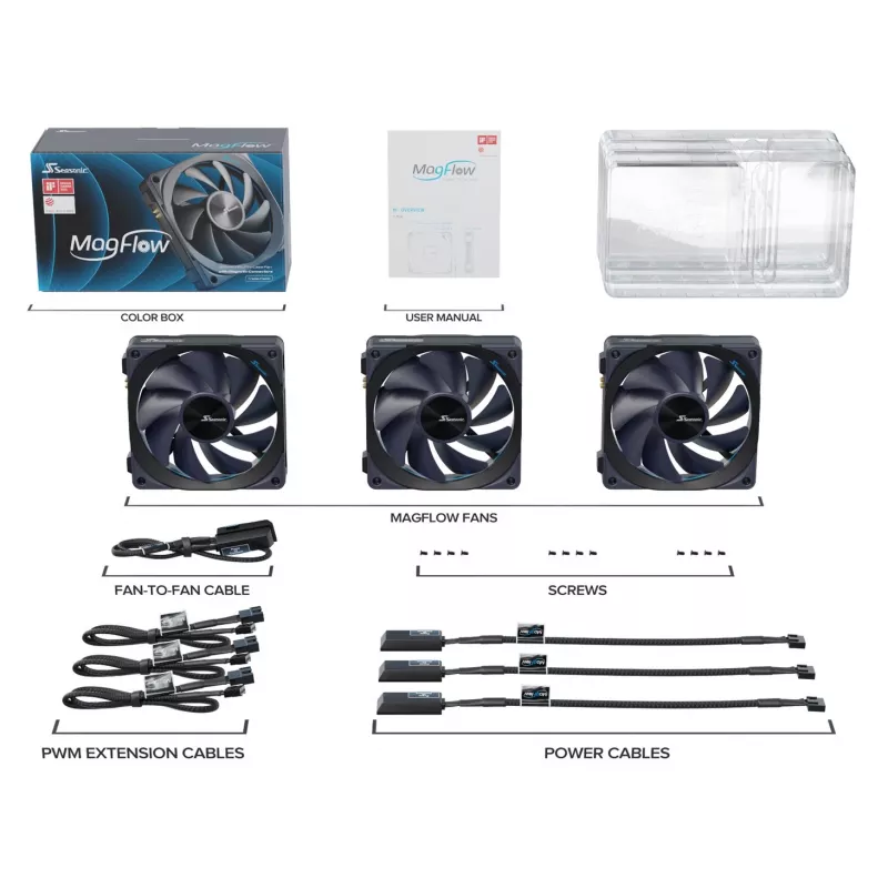 Kit ventola Seasonic MagFlow 1 ventola case PC 12 cm nero 1 pezzo