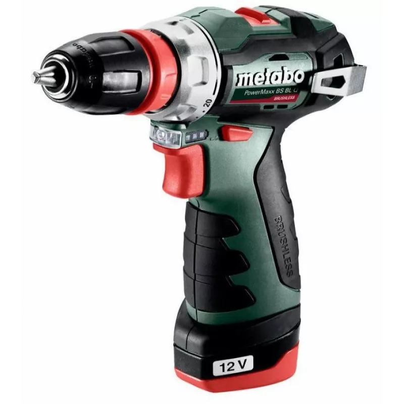 Metabo PowerMaxx BS BL Q 601749500 trapano avvitatore a batteria, 12V, 38 Nm, 2x 2,0 Ah