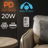 Power splitter MACLEAN MCE249 F/W – 2 prese di rete (16A + 6A) e 4 USB (2x A, 2x C PD 20W)
