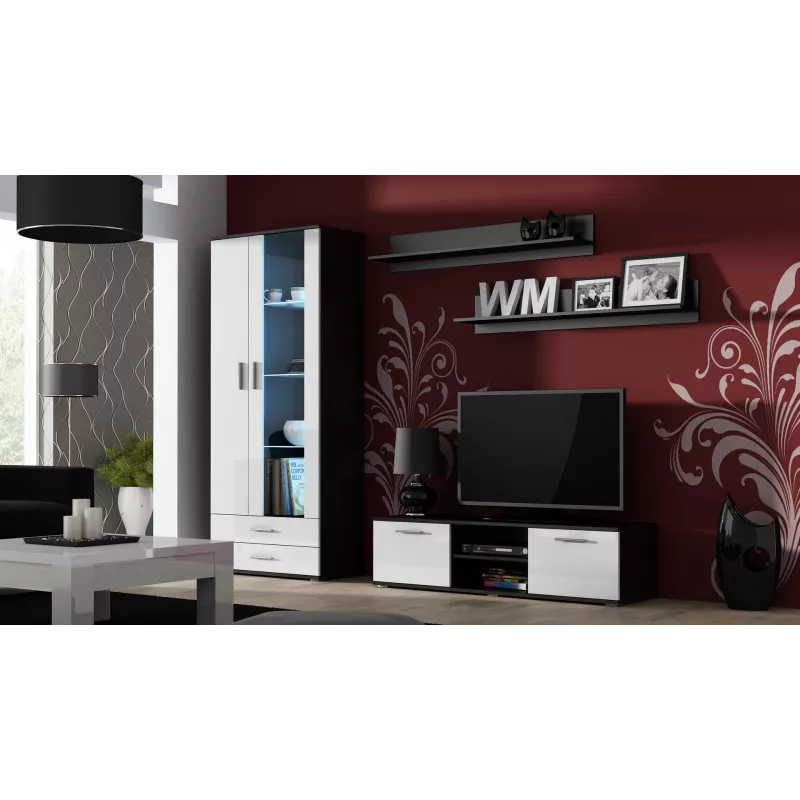 Cama supporto TV SOHO 140 nero/bianco lucido