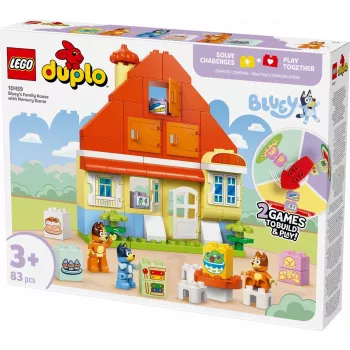 Giocattolo da costruzione LEGO Bluey Casa di famiglia con gioco di memoria 10459 — 83 pezzi, 3 minifigure, età 3+