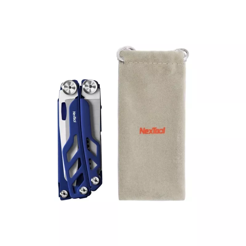 Multitool Nextool FLAGSHIP Pro NE20271 16-in-1 coltello pieghevole multitool, lame in acciaio inox, blu, 11 cm da chiuso