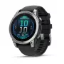Garmin Fenix E smartwatch 47 mm, touchscreen AMOLED 1,3" 416 x 416 pixel, acciaio inox, GPS, Wi-Fi, nero/argento