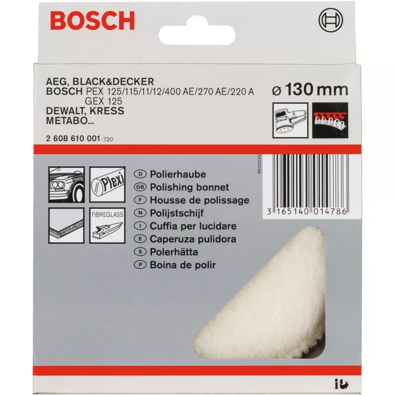 Disco in pelle di agnello Bosch 2608610001 diametro 13 cm grigio