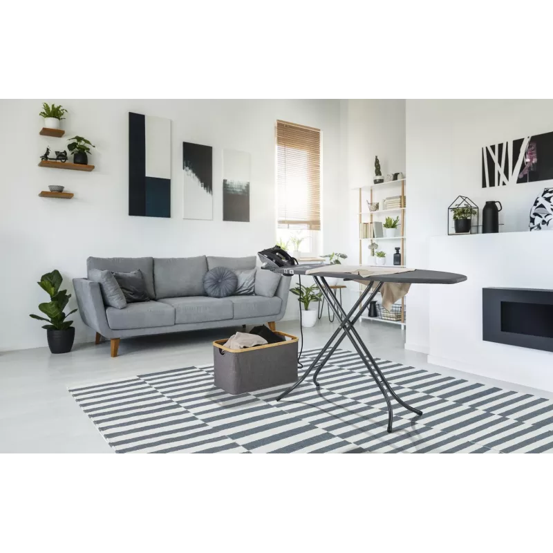 Leifheit Classic M Black 72486 asse da stiro di dimensioni standard, 120 x 38 cm, altezza 69–88 cm, nera