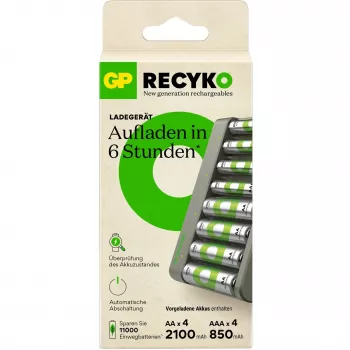 Caricabatterie GP E821 per batterie ricaricabili NiMH AA e AAA, modello E821