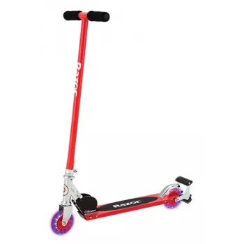Monopattino classico Razor S Spark Sport — telaio in acciaio, pieghevole, 2 ruote, freno a pedale, per bambini da 8 anni, carico massimo 100 kg, nero/rosso