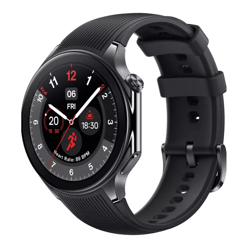 OnePlus Watch 2 smartwatch 46 mm, 3,63 cm (1,43") AMOLED, 466 x 466 pixel, cinturino in fluoroelastomero, misura polso 140-210 mm, GPS, nero