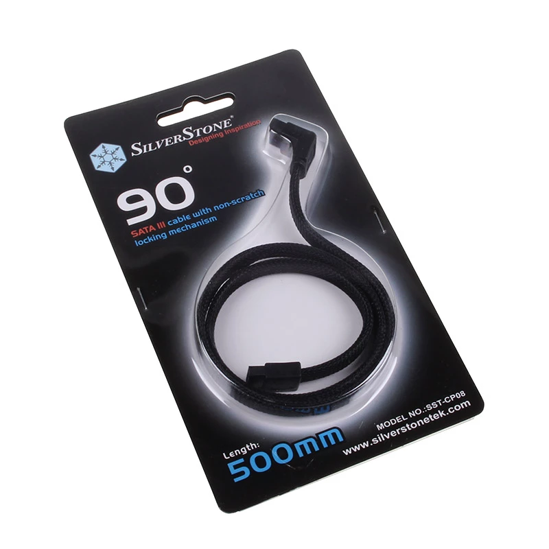 Cavo SATA III SilverStone 50 cm angolato / dritto - rivestito nero