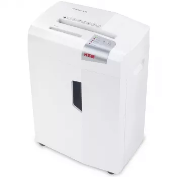 Distruggidocumenti HSM X15, taglio a particelle P-4, larghezza di lavoro 23 cm, capacità 16 fogli, contenitore 26 L, argento