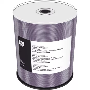 MediaRange stampabile a tutta superficie a getto d'inchiostro - 100 x DVD+R 16x - supporto di memoria (MR414)