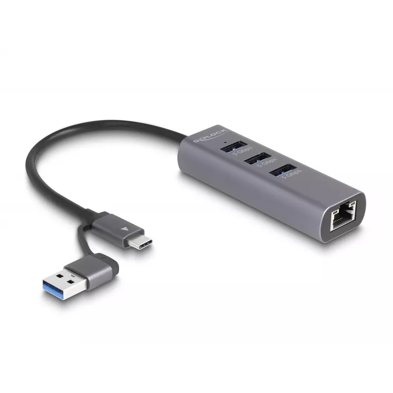 DeLOCK 64282 docking station per laptop e replicatore di porte con filo USB 3.2 Gen 1 (3.1 Gen 1) Type-C grigio (64282)