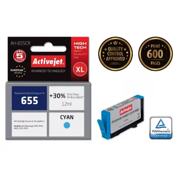 Cartuccia d'inchiostro ActiveJet AH-655CR compatibile per HP, ciano, resa alta (XL), 12 ml, inchiostro a base di colorante