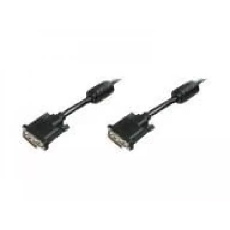 DIGITUS - cavo DVI - Dual Link - DVI-D (M) - DVI-D (M) - 5,0 m - stampato, viti zigrinate - nero (AK-320101-050-S)