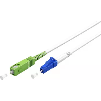 Goobay 59610 Cavo in fibra ottica 3 m SC/APC LC/UPC FTTH OS2 bianco (59610)