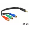 Cavo audio DeLOCK 62499 0,24 m 3,5 mm a 3 x RCA nero