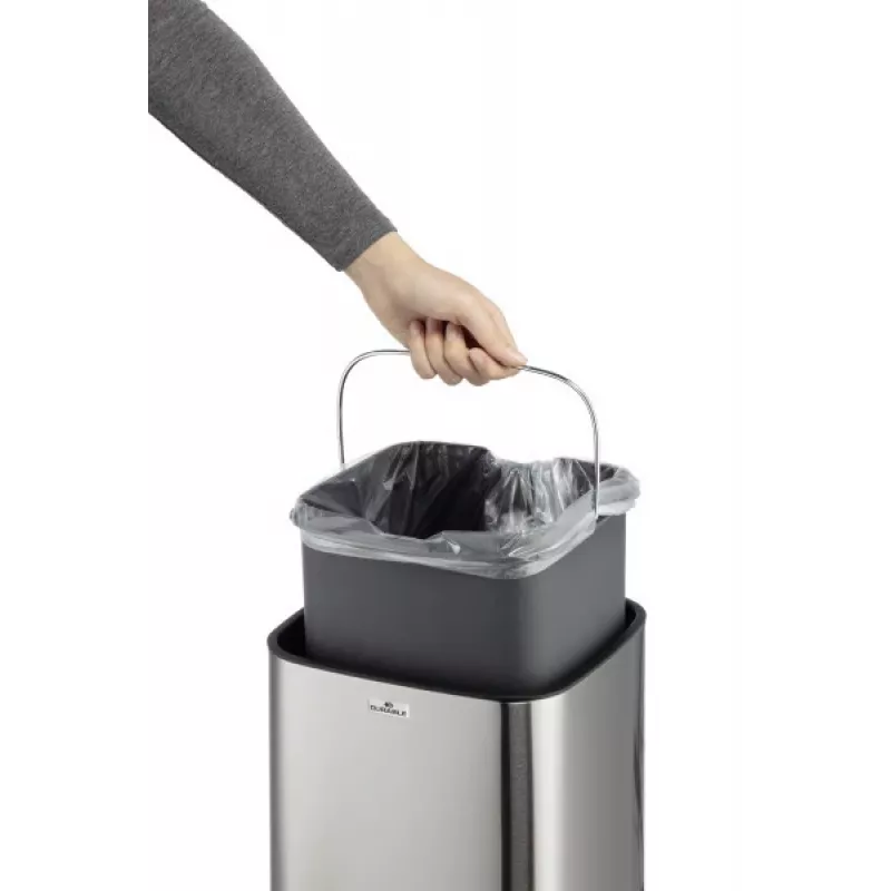 Durable TOUCH 12L rettangolare acciaio inox argento nero