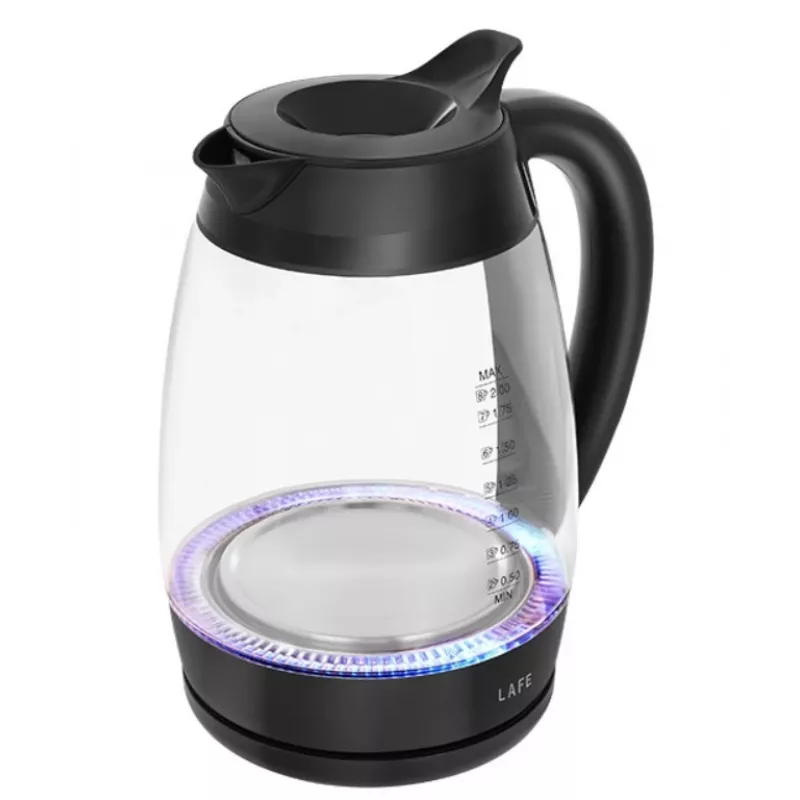 Lafe Essential XL CEG016 bollitore elettrico in vetro, 2 l, 2200 W, nero