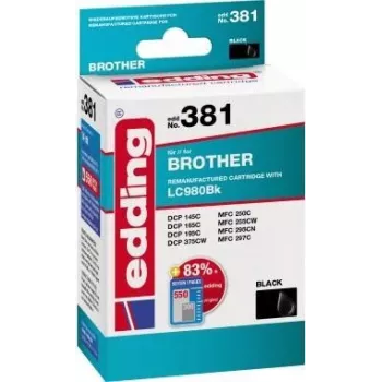 EDDING cartuccia di inchiostro EDD-381 14 ml per Brother LC980 nero REMAN