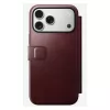 Custodia per smartphone Nomad Modern Leather Folio per iPhone 17 Pro Max — pelle, TPU, PC, alluminio, bordeaux, 16 cm (6,3 pollici)