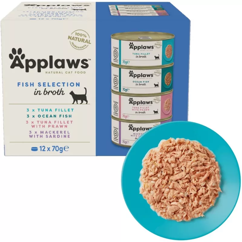 APPLAWS Fish Selection Multipack in Broth - cibo umido per gatti - 12x70g
