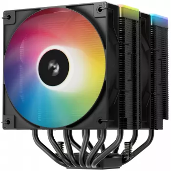 Dissipatore ad aria DeepCool AG620 BK ARGB V2 — doppia ventola 120 mm, 6 heatpipe, supporto LGA 1700/AM4/AM5, nero
