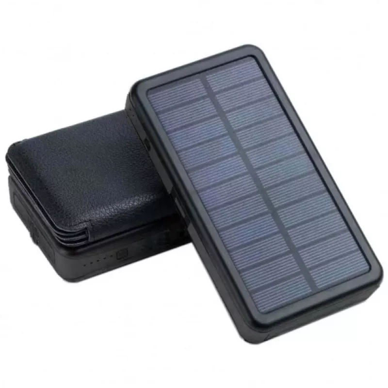 PowerNeed ES20000B pannello solare pieghevole con power bank, 9 W, 20000 mAh, Li-Poly, 2x USB 2 A, nero