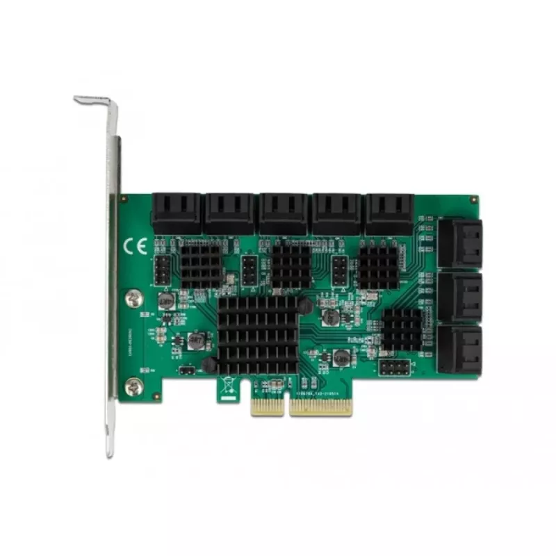 Scheda DeLOCK 16 porte SATA PCI Express x4 6 Gbit/s verde grigio