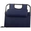 Sdraio da giardino pieghevole con cuscino Black Forest, blu navy