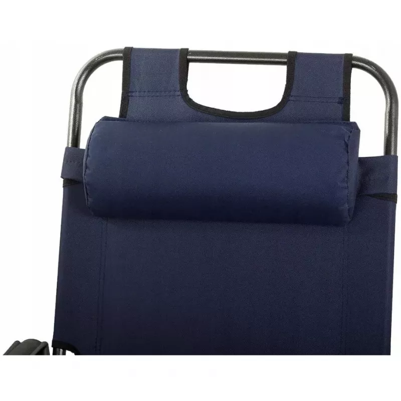 Sdraio da giardino pieghevole con cuscino Black Forest, blu navy