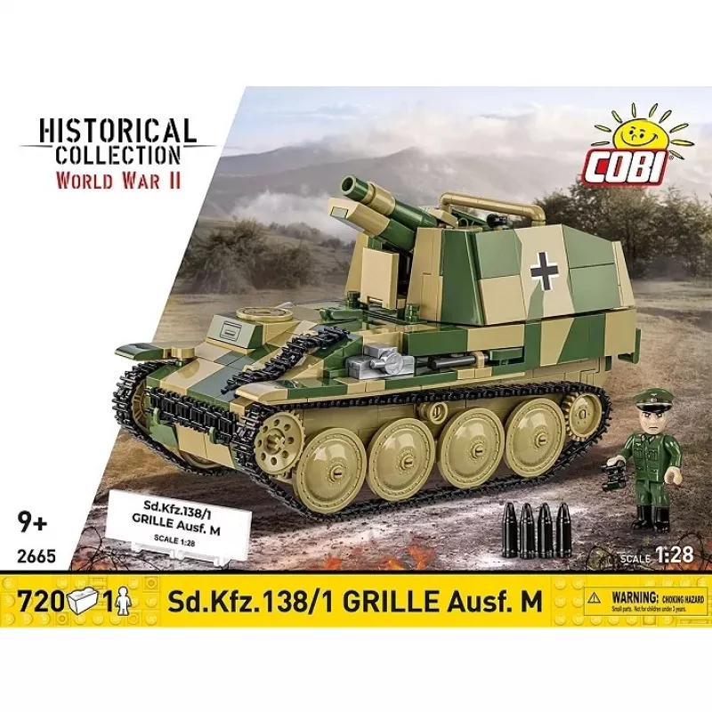 Kit di costruzione Cobi SD.KFZ.138/1 Grille, 720 pezzi, modello da esposizione