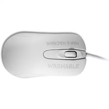Mouse ottico ambidestro con filo ManMachine Man & Machine C — USB Type-A, laser 1000 DPI, 3 tasti, rotellina di scorrimento (bianco igienico)