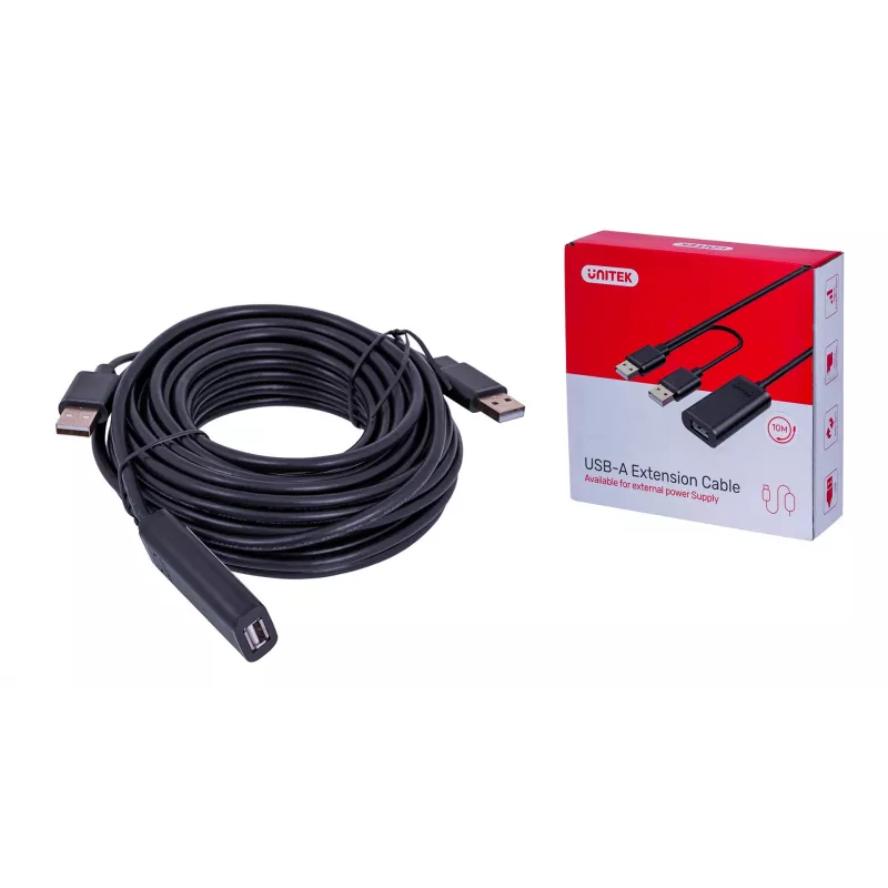 Cavo USB UNITEK Y-278 USB 2.0 10 m 2 x USB A USB A nero