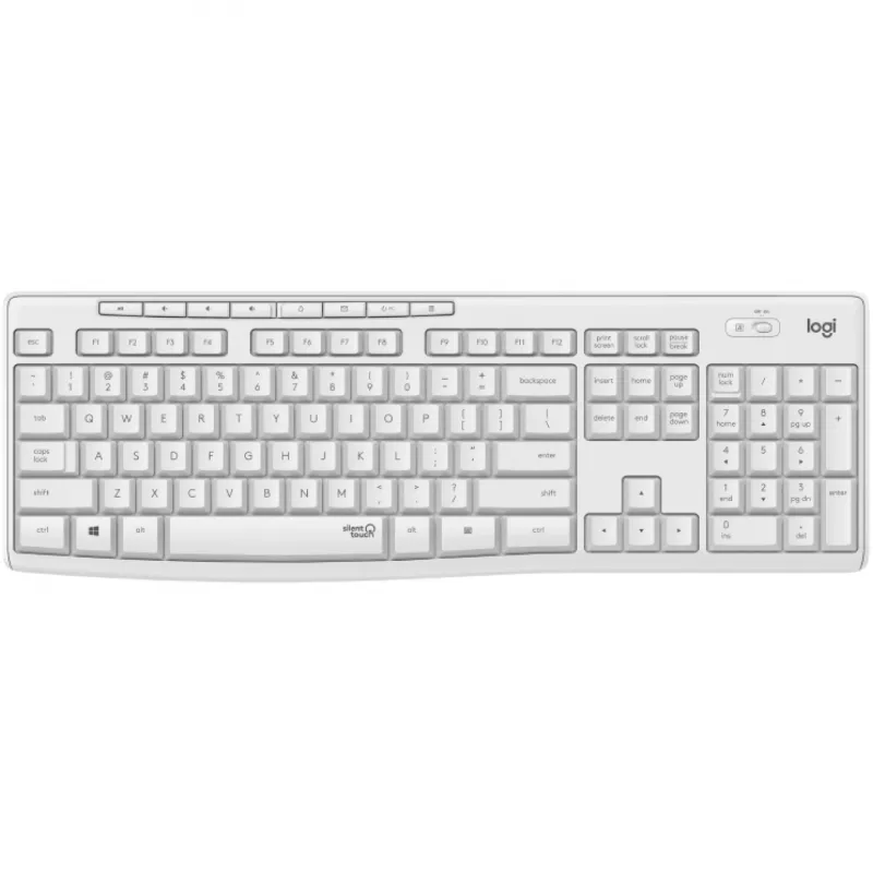 Logitech MK295 set tastiera e mouse silenziosi, bianco, wireless via ricevitore USB, layout svizzero, 920-009872