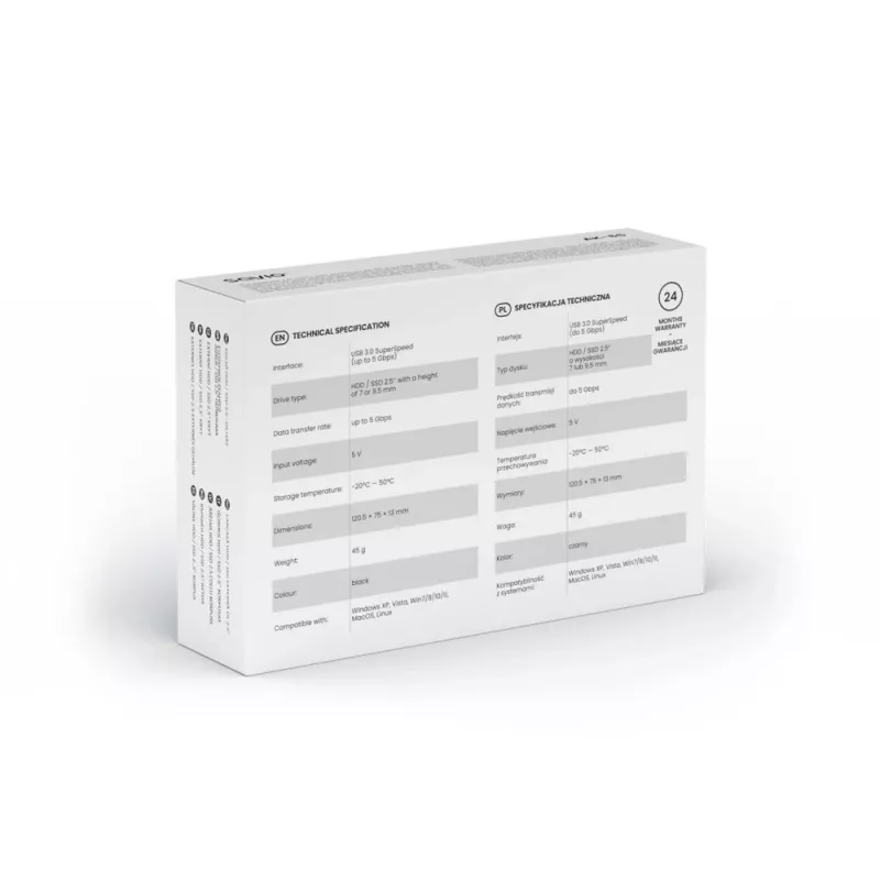 Case per HDD/SSD SAVIO AK-65 nero 2,5 pollici SATA USB 3.0 5 Gbit/s Micro-USB