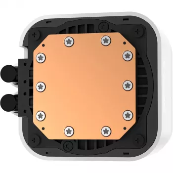 Dissipatore CPU a liquido DeepCool LQ240 White con radiatore in alluminio da 240 mm, 2 ventole RGB da 120 mm, tubi da 41 cm