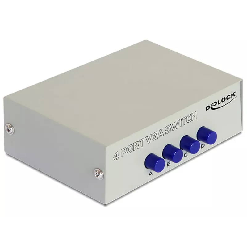 Switch DeLock VGA 4 porte manuale bidirezionale - Selettore monitor - 4 x VGA - desktop (87635)