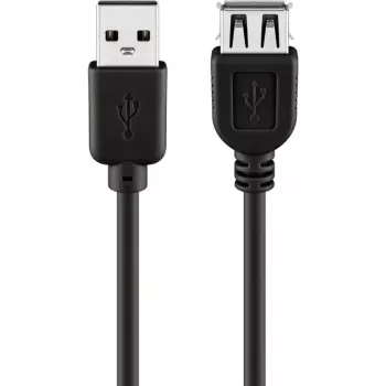 Wentronic Goobay Cavo prolunga USB 2.0 Hi-Speed, Nero, 5 m - Connettore maschio USB 2.0 (Type-A) > Connettore femmina USB 2.0 (Type-A) (68905)