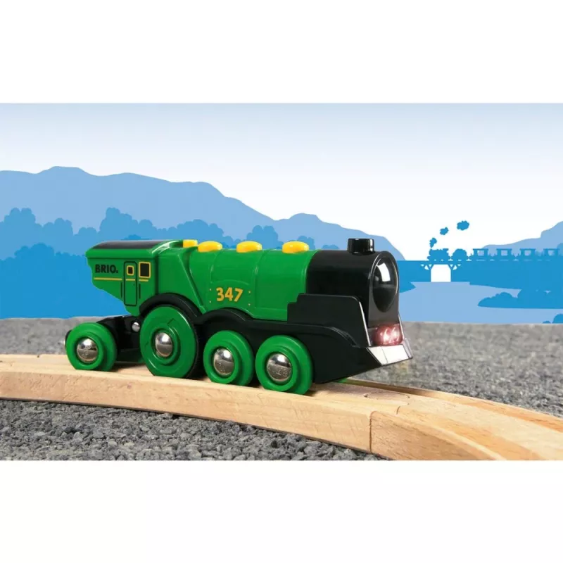 World Grüner Gustav locomotiva a batteria, veicolo giocattolo verde