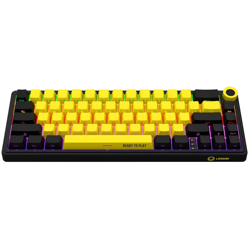 Tastiera da gaming meccanica LORGAR KBP70MW 65% nero giallo layout EN