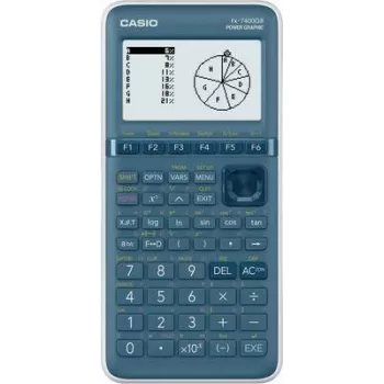 Calcolatrice grafica CASIO FX-7400GIII con display ciano, visualizzazione a 21 cifre