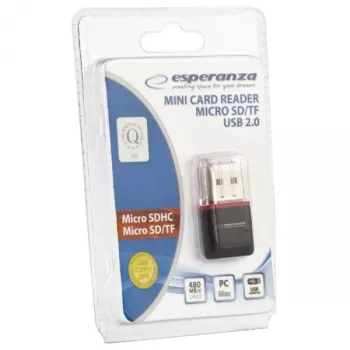 Esperanza EA134K lettore di schede nero, argento, trasparente USB 2.0